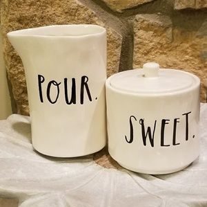 Rae Dunn Boutique line stem print sugar creamer
